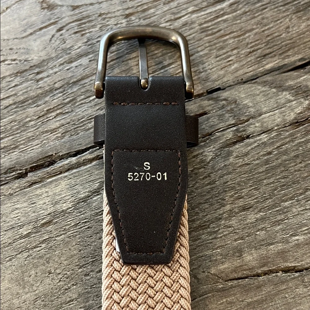Bass braided woven belt with leather tips